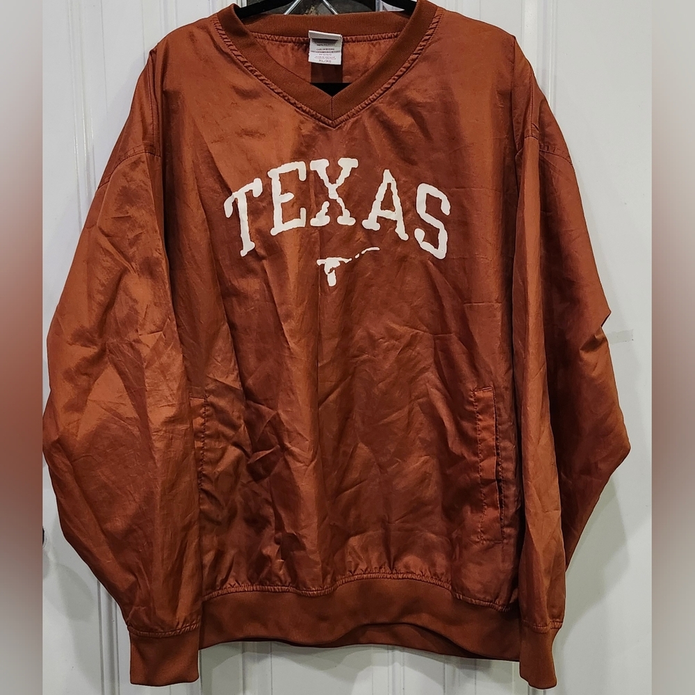 Red Oak Burnt Orange Texas Longhorns Pullover Windbreaker Jacket Size XL